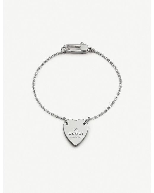 Gucci Silver Trademark Heart Bracelet in Metallic Save 37 Lyst
