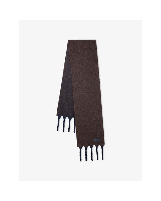 Mulberry Brown Contrast Tassel Alpaca Scarf