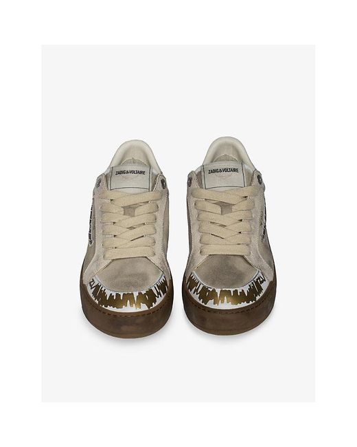 Zadig & Voltaire Natural Fly Wings Leather Low-Top Trainers
