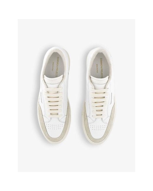 Common Projects Natural Tennis Pro Number-print Leather And Suede Low-top Trainers for men