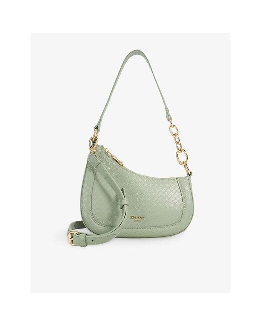 Dune Green Direction Small Leather Shoulder Bag