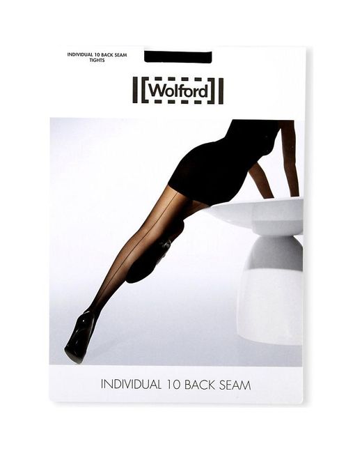 Wolford White Individual 10 Back-seam Tights