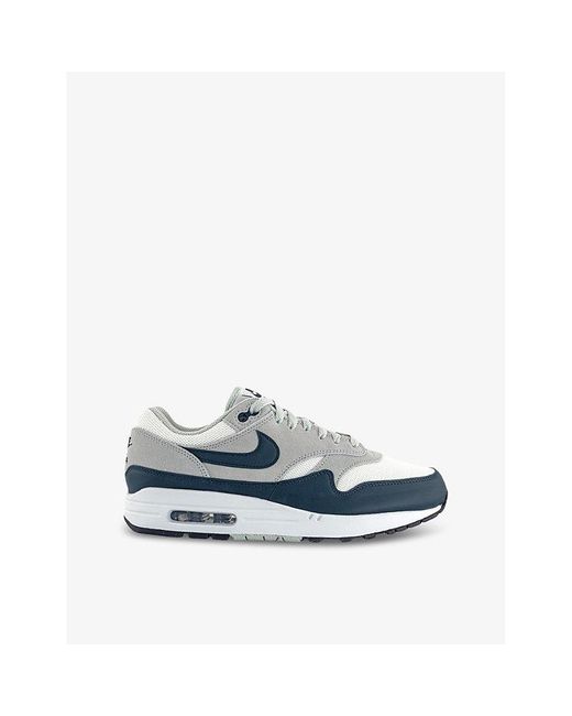 Nike Blue Air Max 1 Panelled Leather Mid-Top Trainers for men