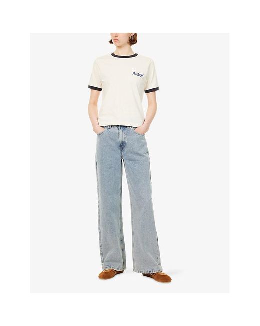 Barbour White Madeline Embroidered-Logo Cotton T-Shirt