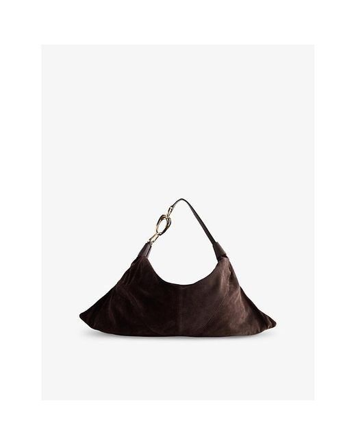 Zimmermann Brown Trampoline Hobo Suede Shoulder Bag