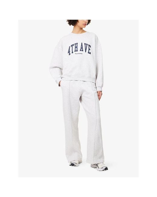 4th & Reckless White Fergie Logo-Embroidered Cotton Jogging Bottoms