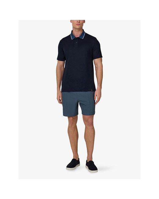Boggi Blue Drawstring-Waist Technical Swim Shorts for men