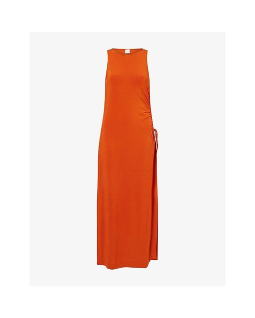 Max Mara Orange Caro Cut-Out Stretch-Jersey Maxi Dress