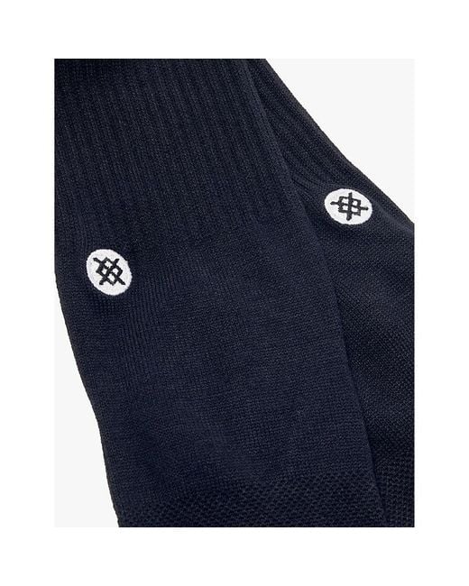 Stance Blue Icon Logo-Embroidered Crew-Length Cotton-Blend Crew Socks for men