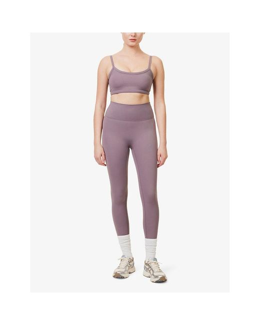 ADANOLA Purple Ultimate Brand-print High-rise Stretch-jersey leggings