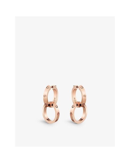 Cartier Pink Love 18Ct Hoop Earrings