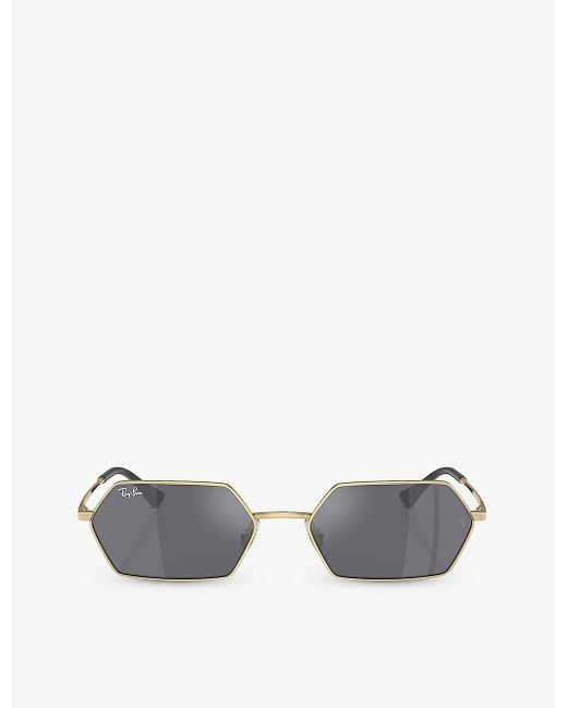 Ray-Ban Metallic Rb3728 Yevi Irregular-frame Metal Sunglasses