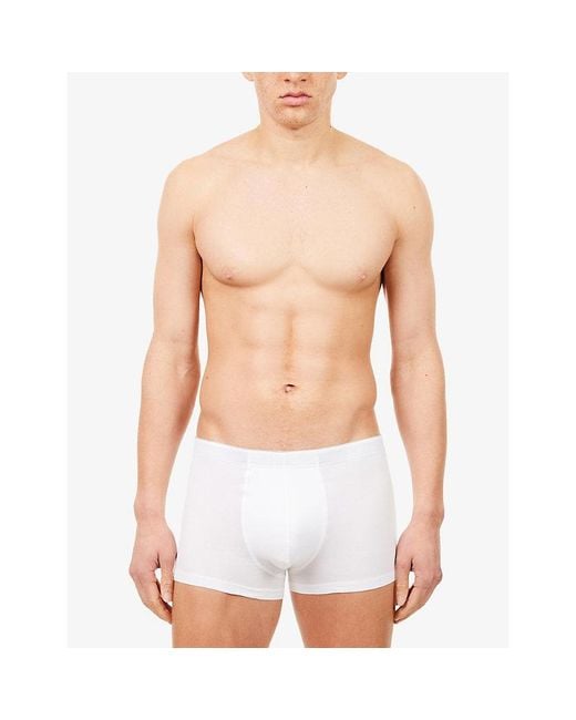 Hanro White Basic Slim-Fit Cotton-Blend Trunks Xxl for men