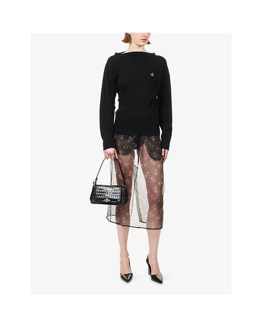 Vivienne Westwood Black Hebo Long-Sleeves Stretch-Cotton Top