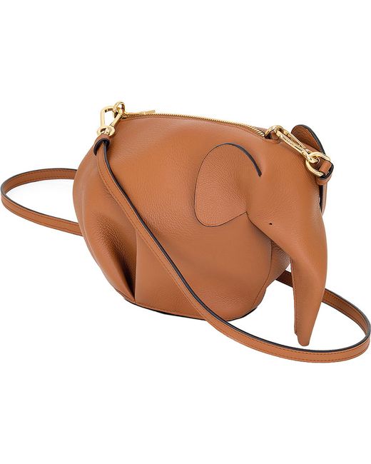 Loewe Brown Elephant Minibag Leather Shoulder Bag