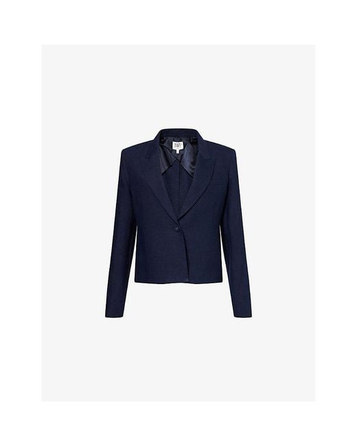Twp Blue Sawyer Single-Breasted Linen Blazer