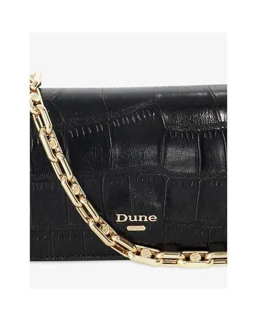 Dune Black Bemuse Mock-Croc Leather Shoulder Bag