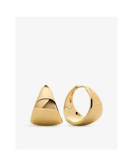 Monica Vinader Metallic Tapered Large 925 Sterling Hoop Earrings