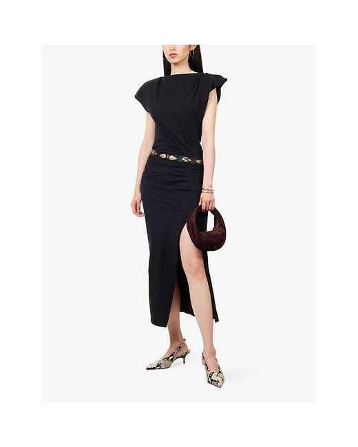 Isabel Marant Blue Nadela Draped Jersey Midi Dress