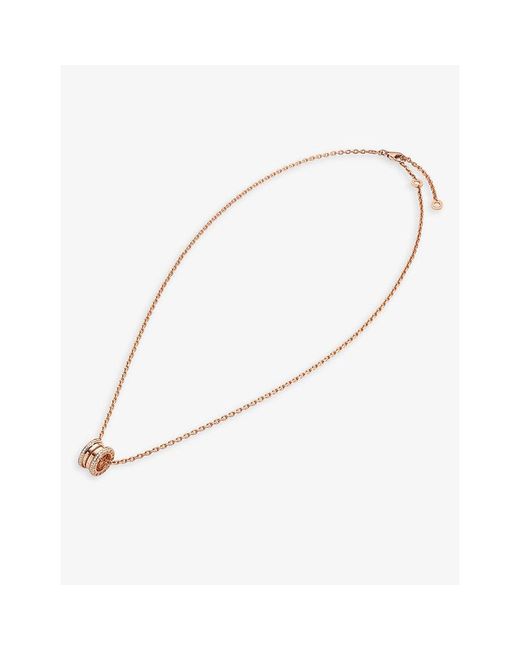 BVLGARI White B.Zero1 18Ct Rose- And 0.38Ct Brilliant-Cut Diamond Pendant Necklace