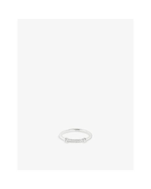 Astrid & Miyu White Pavé Knot 925 Sterling Ring