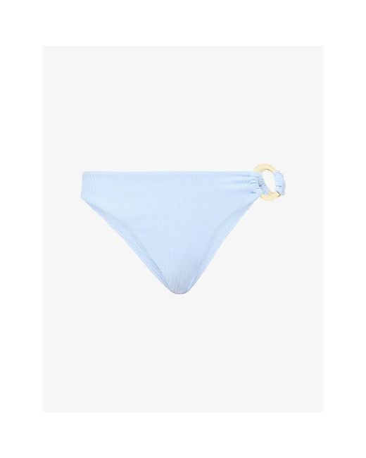 Cheap Monday Blue Bronte Ring-Embellished Bikini Bottoms