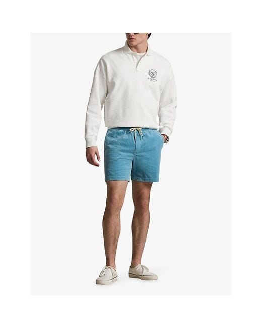 Polo Ralph Lauren Blue Prepsters Logo-Embroidered Cotton-Corduroy Shorts for men