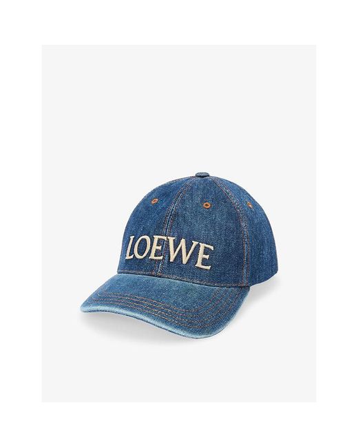 Loewe Blue X Paula's Ibiza Brand-Embroidered Denim Cap