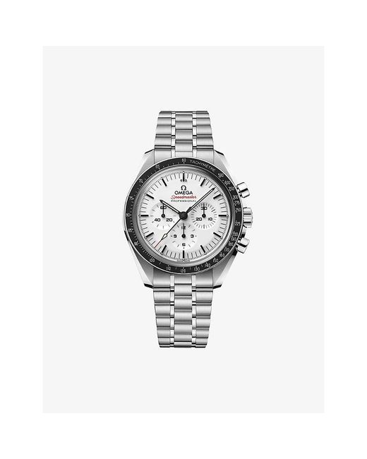 Omega White Speedmaster Moonwatch Professional Steel Manual Chronograph Watch 42Mm for men