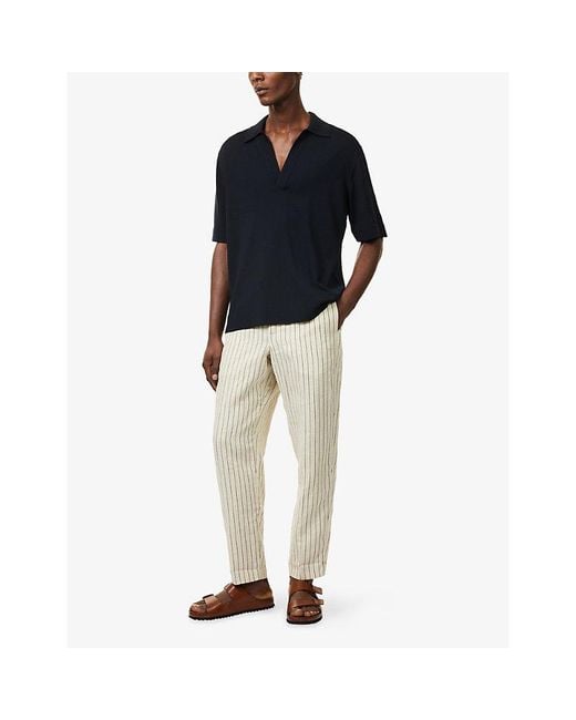 Orlebar Brown Natural Alex Striped Linen Trousers for men