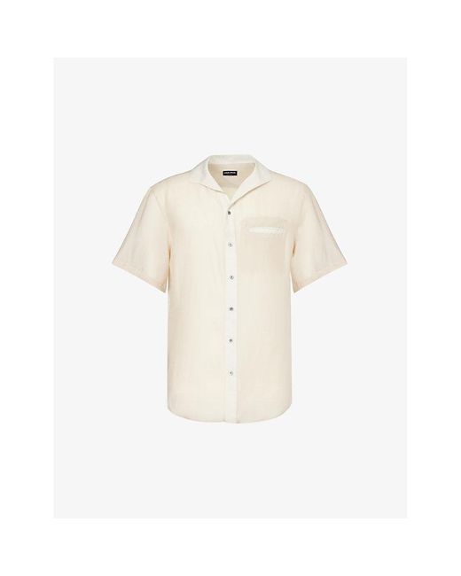 Giorgio Armani Natural Slip-pocket Semi-sheer Woven Shirt for men