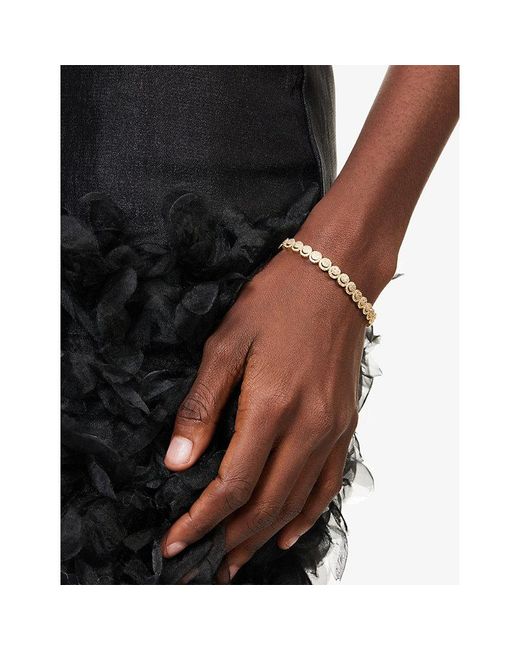 Lisa Gozlan Natural The Mini Pavé Happy Face 18Ct-Plated Brass And Cubic Zirconia Bracelet