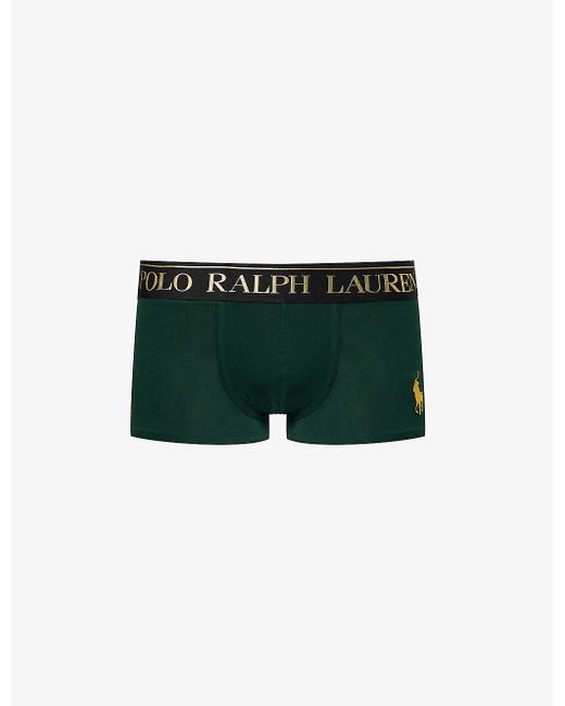 Polo Ralph Lauren Green Branded-waistband Stretch-cotton Trunks Xx for men