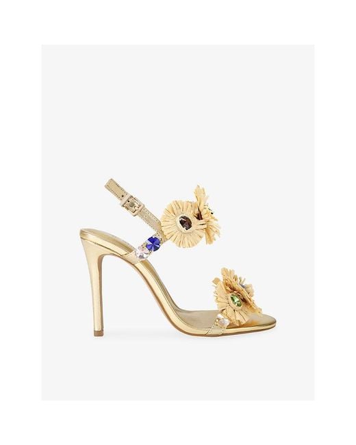 KG by Kurt Geiger Metallic Roxie Heeled Leather Sandals