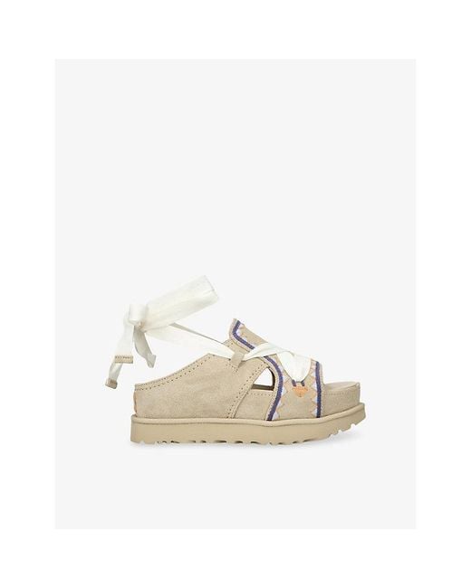 Ugg Natural Goldenstar Hi Artistitch Suede Sandals