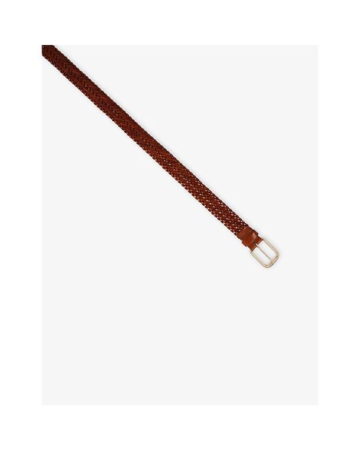 Sandro Brown Braided Leather Belt for men