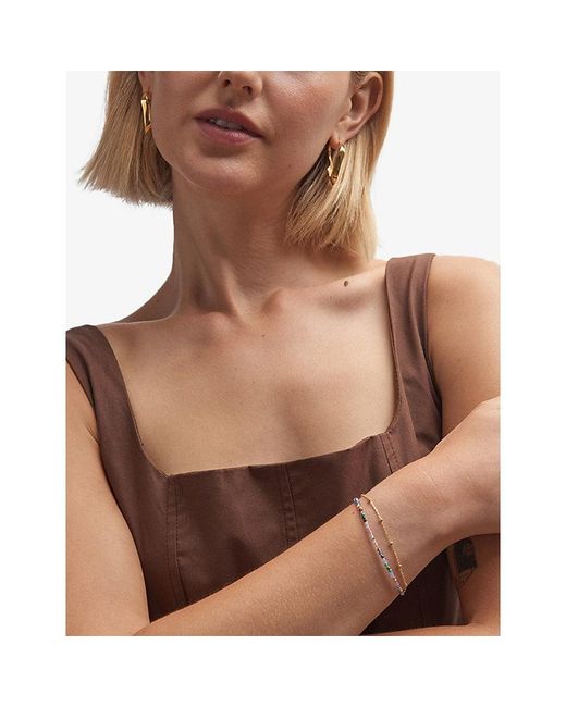Astley Clarke Metallic Fine Biography Multi 18Ct- Plated Sterling- And Gemstone Bracelet