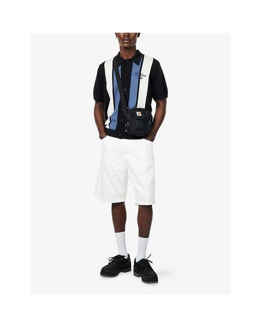 Carhartt White Brandon Brand-Patch Denim Shorts for men