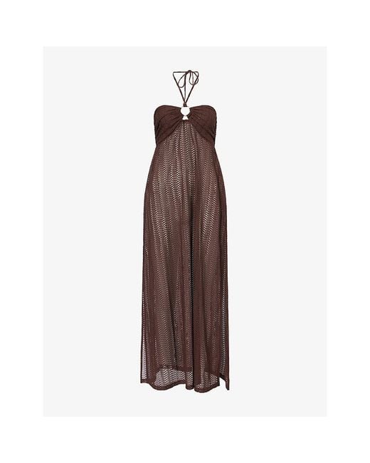 Melissa Odabash Women's Brown Harriet Bandeau Stretch-Knit Maxi Dress -  www.ice4pros.com.br