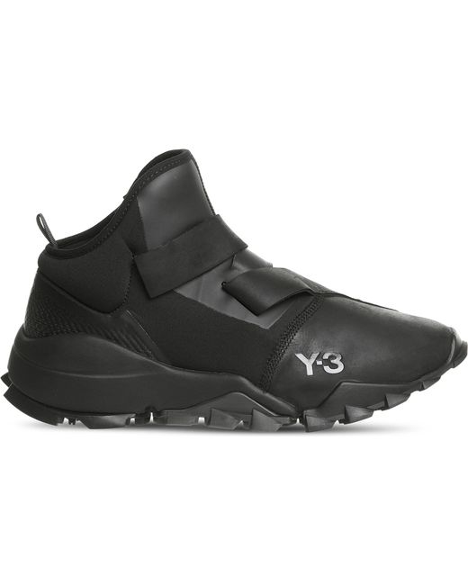 Y-3 Y3 Ryo Leather Trainers in Black for Men | Lyst