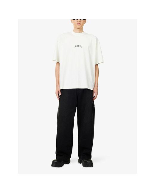Vetements White Relaxed-Fit Short-Sleeves Cotton-Jersey T-Shirt for men
