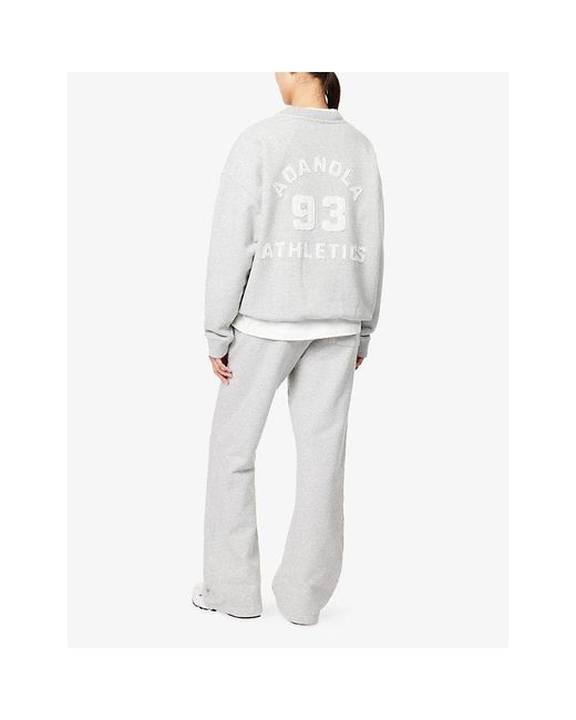 ADANOLA White Varsity Oversized Cotton-Jersey Sweatshirt
