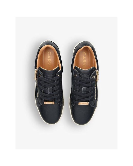 Carvela Kurt Geiger Blue Connected Zip Leather Low-top Trainers