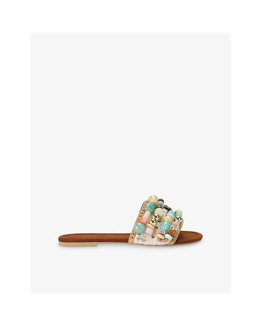 Kurt Geiger Multicolor Southbank Beaded Flat Sandals