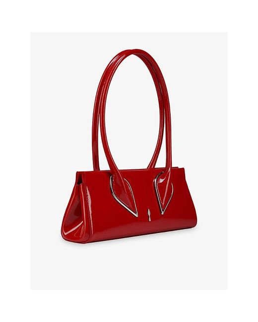 Christian Louboutin Red Venus Baguette Patent-Leather Shoulder Bag