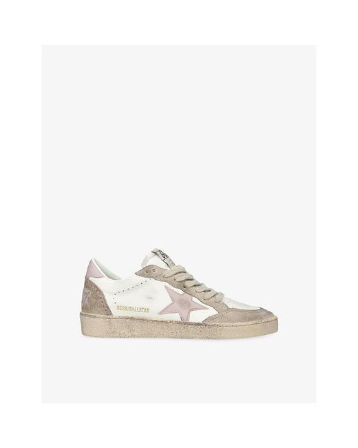 Golden Goose Deluxe Brand Natural Ball Star Leather And Suede Low-Top Trainers