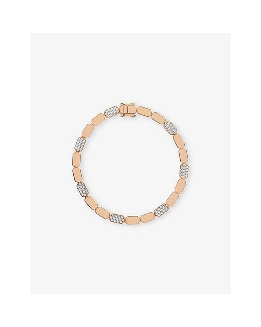Apm Monaco White Dainty 18Ct Rose-Plated Alloy And Cubic Zirconia Bracelet