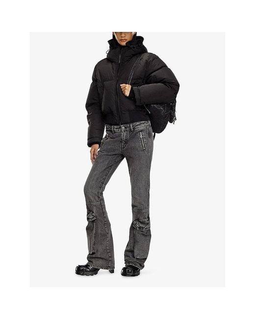 DIESEL Black W-Peyt Hooded Down Jacket