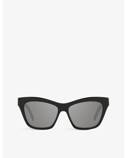 Saint Laurent Sl M79 Monogram Cat-eye Acetate Sunglasses in Black | Lyst UK