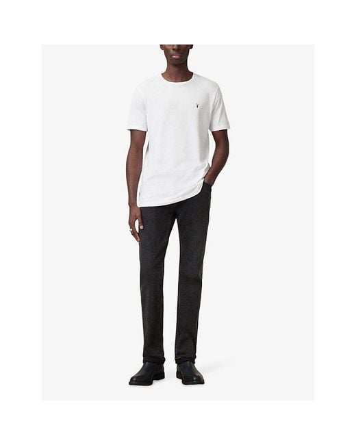 AllSaints White Brace Logo-Embroidered Cotton-Jersey T-Shirt for men